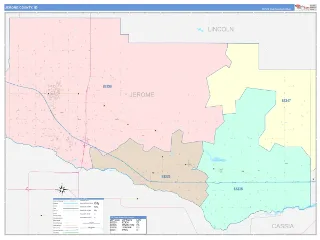 Jerome County, ID ColorCast style ZIP Code wall map