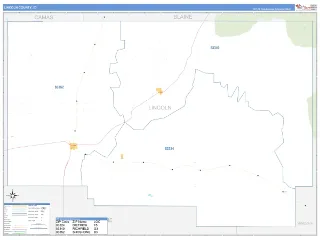 Lincoln County, ID Business Reference style ZIP Code wall map