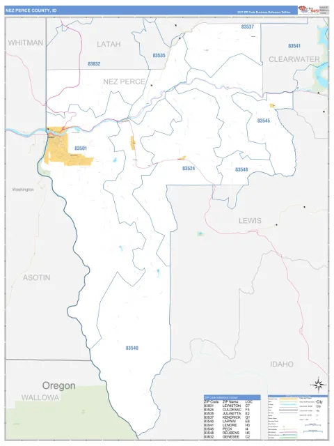 Nez Perce County, ID map