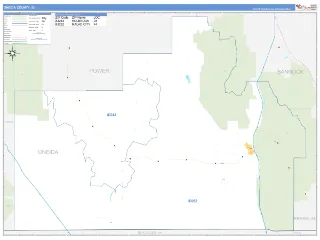 Oneida County, ID Business Reference style ZIP Code wall map