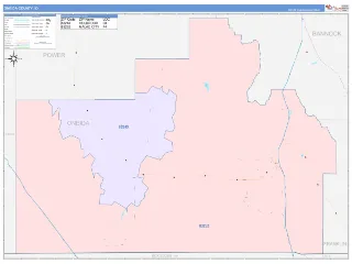 Oneida County, ID ColorCast style ZIP Code wall map