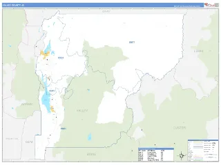 Valley County, ID Business Reference style ZIP Code wall map