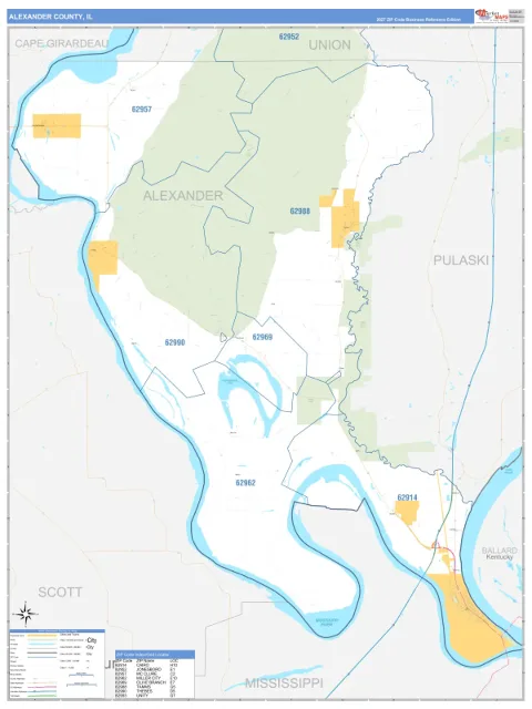 Alexander County, IL map
