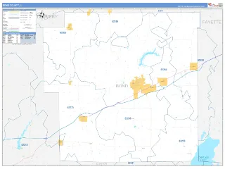 Bond County, IL Business Reference style ZIP Code wall map