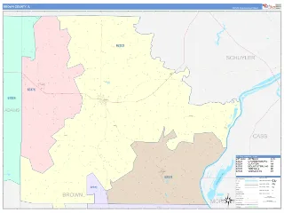 Brown County, IL ColorCast style ZIP Code wall map