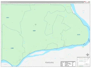 Hardin County, IL Classic style ZIP Code wall map