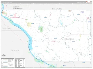 Jo Daviess County, IL Classic style ZIP Code wall map