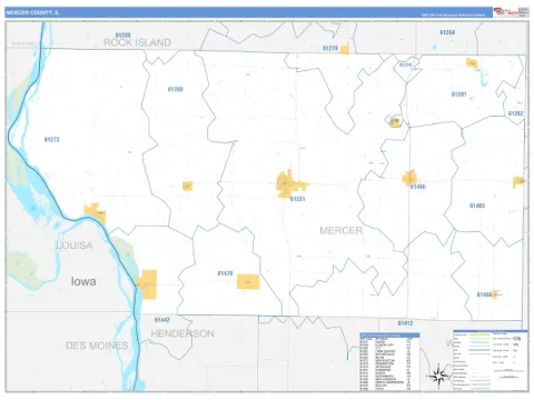 Mercer County, IL map
