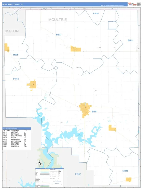 Moultrie County, IL map