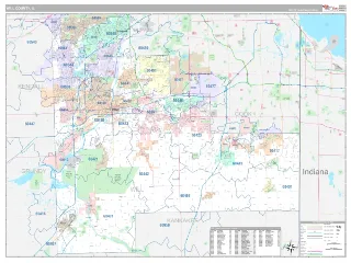 Will County, IL Classic style ZIP Code wall map