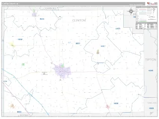 Clinton County, IN Classic style ZIP Code wall map