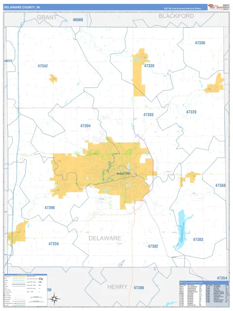 Delaware County, IN map