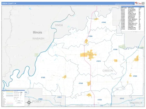 Gibson County, IN map
