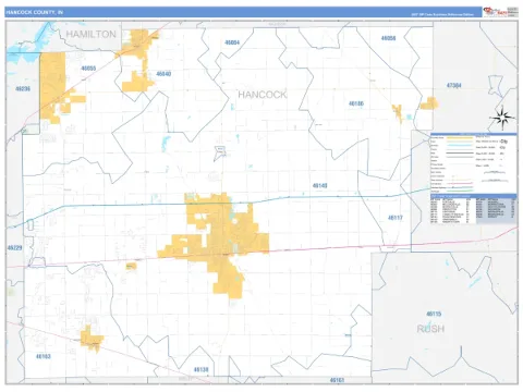 Hancock County, IN map