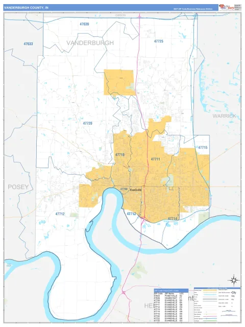 Vanderburgh County, IN map