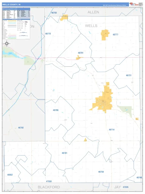 Wells County, IN map