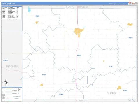 Cloud County, KS map