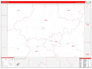 Elk County, KS RedLine style ZIP Code wall map