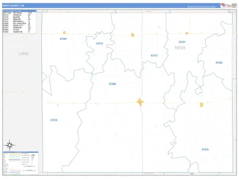Ness County, KS map