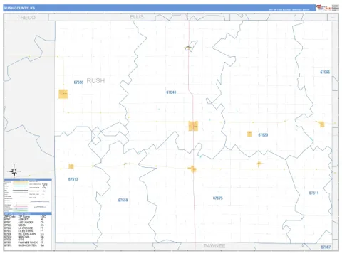 Rush County, KS map
