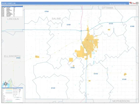 Saline County, KS map