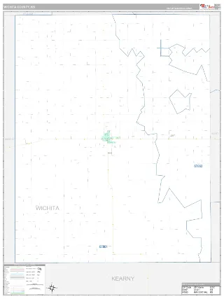 Wichita County, KS Classic style ZIP Code wall map