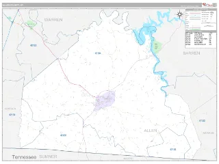 Allen County, KY Classic style ZIP Code wall map