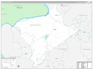 Crittenden County, KY Classic style ZIP Code wall map