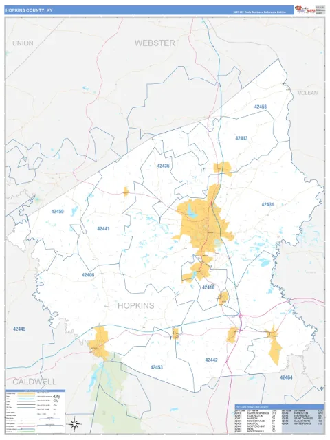 Hopkins County, KY map