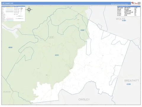 Lee County, KY map
