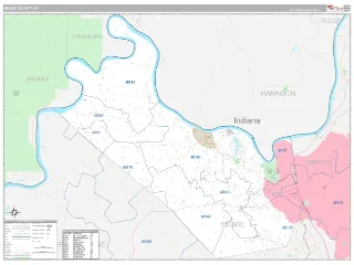 Meade County, KY Classic style ZIP Code wall map