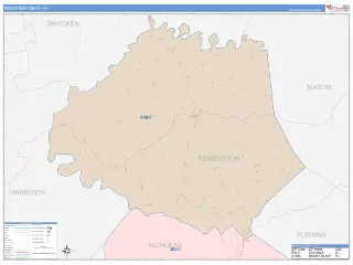 Robertson County, KY ColorCast style ZIP Code wall map