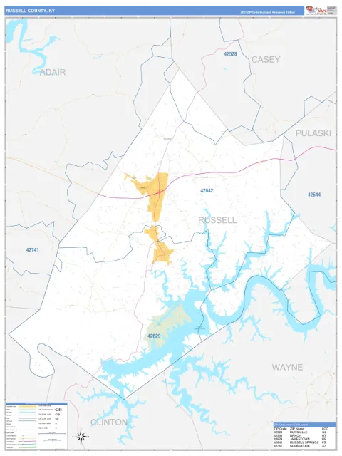 Russell County, KY map