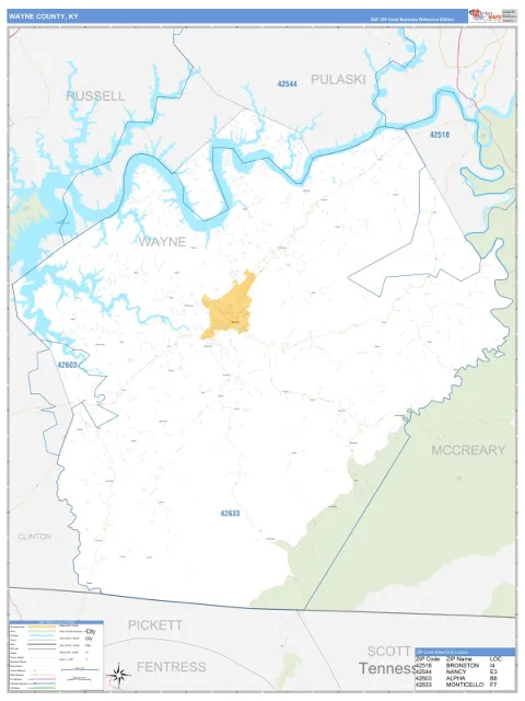 Wayne County, KY map