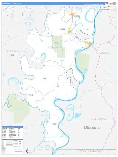 Concordia County, LA map