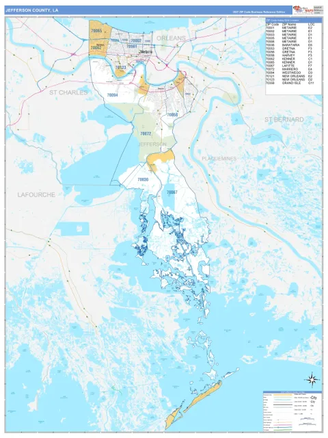 Jefferson County, LA map