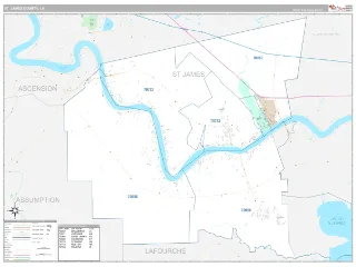 St. James County, LA Classic style ZIP Code wall map