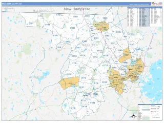 Middlesex County, MA Business Reference style ZIP Code wall map