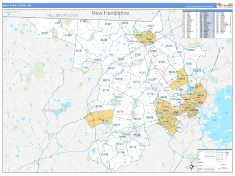 Middlesex County, MA map