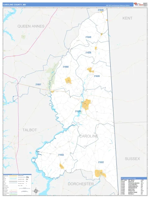 Caroline County, MD map