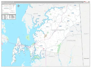 Queen Anne's County, MD Classic style ZIP Code wall map
