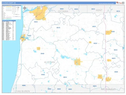 Allegan County, MI map