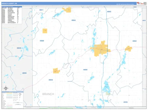 Branch County, MI map
