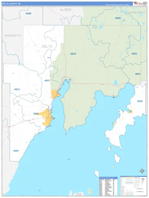 Delta County, MI map
