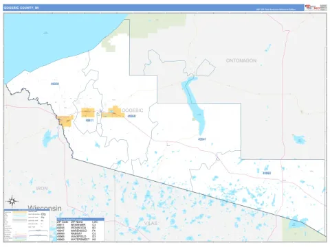 Gogebic County, MI map