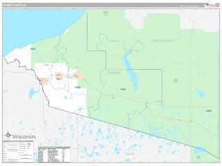 Gogebic County, MI Classic style ZIP Code wall map