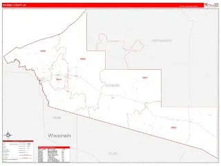 Gogebic County, MI RedLine style ZIP Code wall map