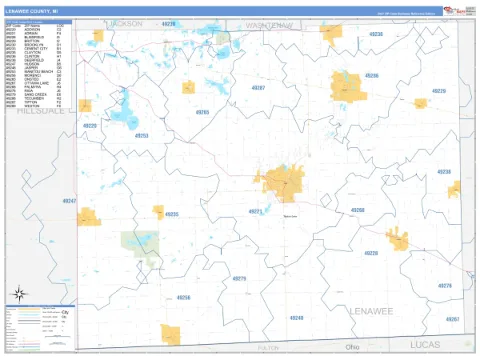 Lenawee County, MI map