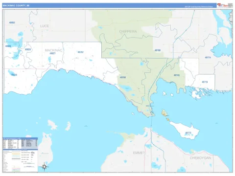 Mackinac County, MI map