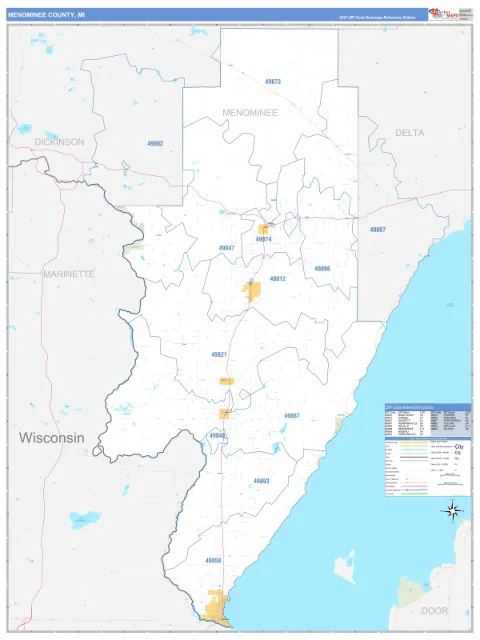 Menominee County, MI map